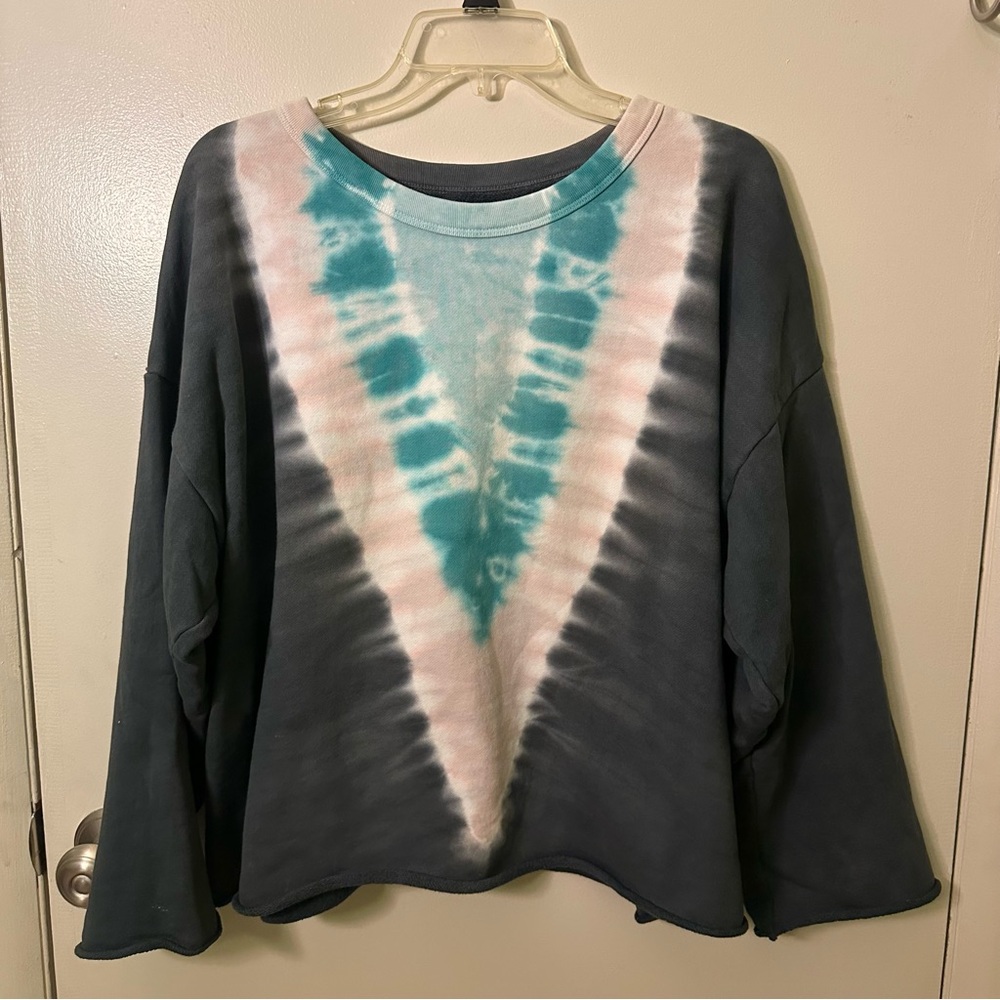 NSF Tie-Dye V-Neck Long Sleeve Top